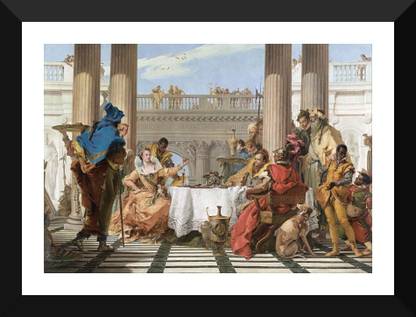 Tallenge Old Masters Collection - The Banquet of Cleopatra by Giovanni Battista Tiepolo - Premium Quality A3 Size Framed Poster Paper Print