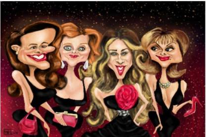 Caricature Sex and the City Cast wall Art | Kaleidostrokes - Leena Swamy Photographic Paper