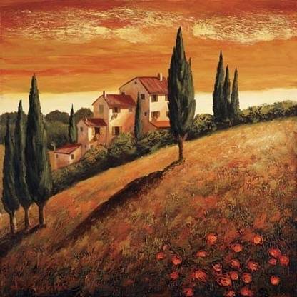 Sunset Over Tuscany I Fine Art Print