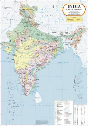 India Map : Rocks & Minerals Paper Print
