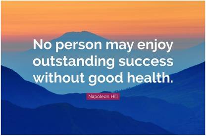 Success & Good Health Motivational Quote Poster Paper Print