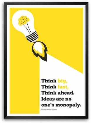 Dhirubhai Ambani Business Tycoon Inspirational Quotes Wall Decor Framed Poster Paper Print