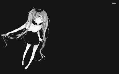 Black and white Hatsune Miku - Vocaloid Athah Fine Quality Poster Paper Print
