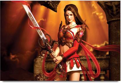 Amy Beautiful 3D Girl Warrior with Sword 3D Poster
