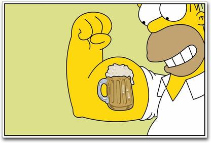 Bart from the Simpsons Beer Paper Print