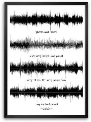 Dave Mathews Band Crash Into Me Songs Waveform Lyrics Framed Poster Paper Print