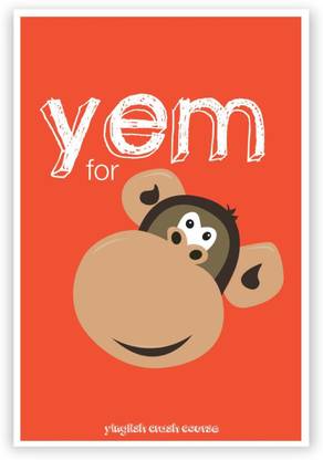 Athah Poster Yem For Monkey Yinglish Crash Course Poster Funny Illustration A Poster Paper Print, Rolled Paper Print