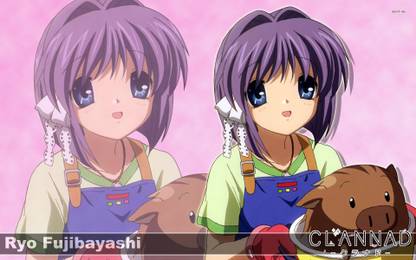 Ryo Fujibayashi and Botan - Clannad Athah Fine Quality Poster Paper Print