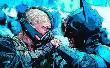 Batman vs Bane Paper Print