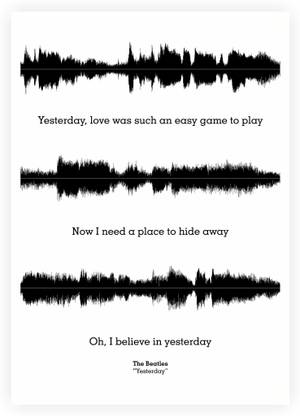 The Beatles "Yesterday" Lyrics Quotes Paper Print