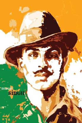 GoldDust Bhagat Singh 18x27 Inch Paper Poster Paper Print