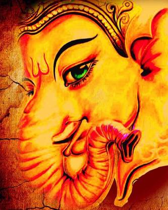 Painting Without Frame - Ganesha Portrait Canvas Art