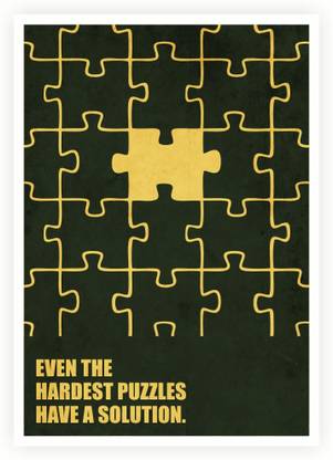 Even The Hardest Puzzles Have A Solution Business Quotes Paper Print