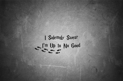 I Solemnly Swear Footsteps Grey Background Paper Print