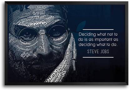 Deciding What Not To Do Quote By Steve Jobs Laminated Framed Paper Print