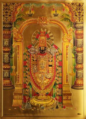 The Balaji Tirupati Tiramala Venkataramana Golden Poster Photographic Paper