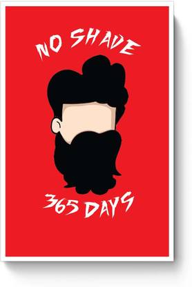PosterGuy No Shave 365 Days Poster No Shave, 365, Days, Funny, Red, Bearded, Man, Famous Art, Character, Cartoon, Art, Print, Product, Online, Low Pricing, High-quality, Design, Illustration, Vector. Poster Paper Print
