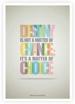 Destiny Quotes Typographic art, Inspirational Poster Paper Print