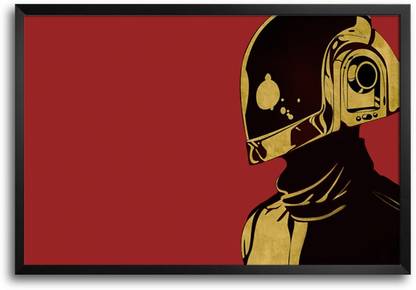 ShopMantra Daft Punk Helmet Minimal Laminated Frame Poster Paper Print