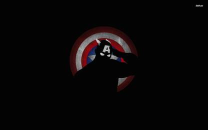 Captain America silhouette from Captain America Athah Fine Quality Poster Paper Print