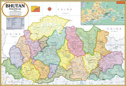 Bhutan Map Paper Print