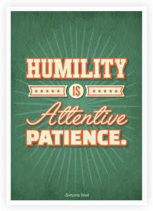 Lab No. 4 Humility Is Attentive Patience Motivational Quotes Poster Paper Print