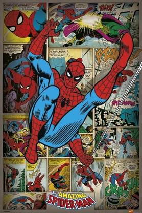 Marvel Comics - Spider - Man Retro Paper Print