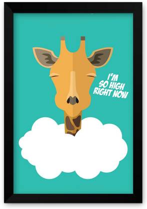 PosterGuy I'm So High Right Now | Giraffe Funny Illustration Paper Print