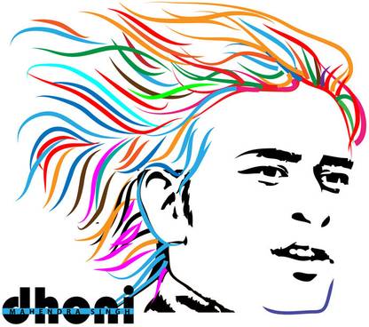 Dhoni - Sketch Paper Print