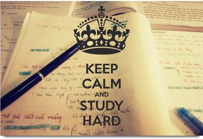 Keep Calm and Study Hard (Open Book) Paper Print