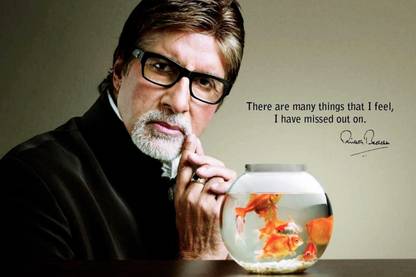 Oshi - Amitabh Bachchan Motivational Quote Paper Print