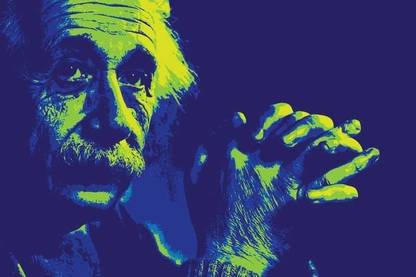 Albert Einstein - Green Paper Print