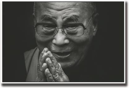 Dalai lama black & white Fine Art Print