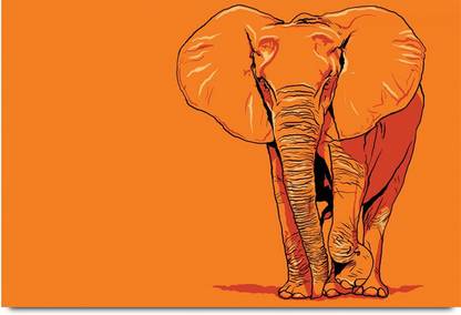 Elephant Outline Expression Paper Print