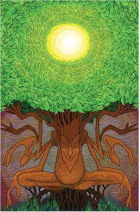 Psychedelic Kalpataru Tree Poster Paper Print