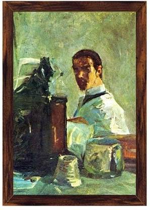 Self Portrai Looking in A Mirror (Code Tl 6681) Canvas Art