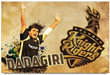 IPL Cricket Saurav Ganguly Kolkata Knight Riders Photographic Paper