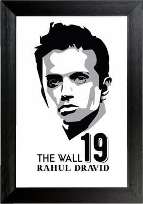 The Wall Rahul Dravid Wall Frame Poster Sports ,(12X18) BY Vprint Paper Print
