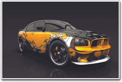 Yellow Modified Super Car Paper Print