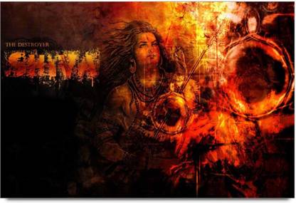 AnanyaDesigns Religious Wall Poster The Destroyer Shiva Paper Print