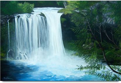 Waterfall Drawing Paper Print