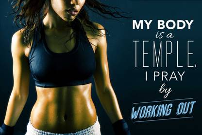 Oshi - My Body is a Temple, I Pray By Working Out Paper Print