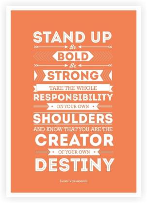 Lab No. 4 Stand Up, Be Bold, Be Strong Motivational Inspirational Typography Poster Paper Print