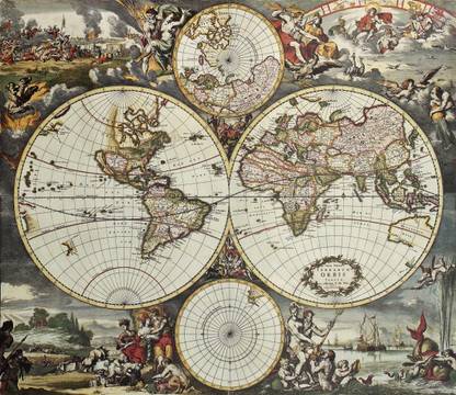 Vintage World Map - 01 Paper Print