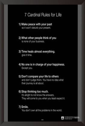 7 Cardinal Rules For Life Paper Print