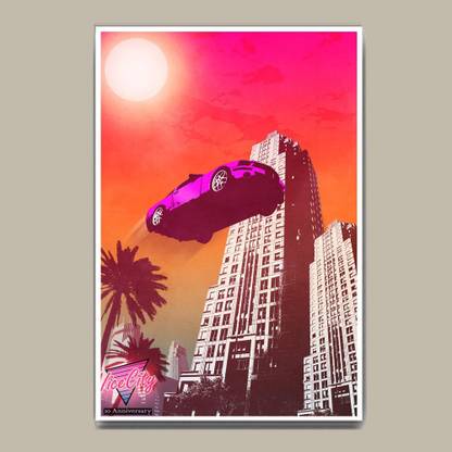 Gta Vice City Tribute King Size Poster Paper Print