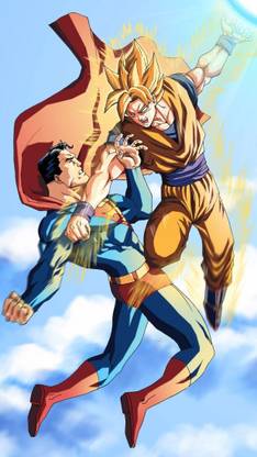 Athah Poster Goku Vs Superman Poster Paper Print Paper Print