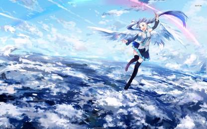 Hatsune Miku flying - Vocaloid Athah Fine Quality Poster Paper Print