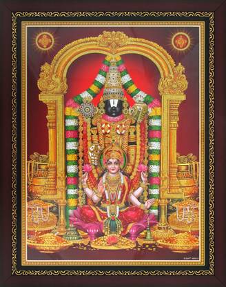 Lord Venkateswara / Tirupati Balaji with Laxmi Poster Paper Print - Art ...