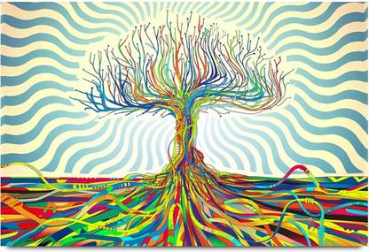 Abstract Divine Kalpvriksh Tree Paper Print